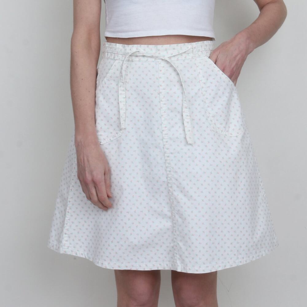 Vintage 1970s Osh Kosh Floral Cotton Wrap Skirt M